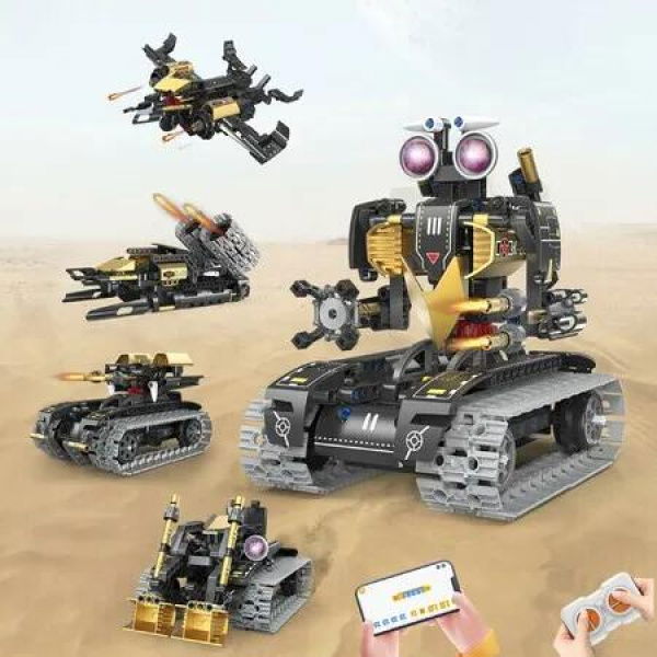 5 In1 Robot Toy Building Kit,323 Pcs Blocks App Remote Control Robotics Kit,Steam Rc Robot Building Toys for Kids Age 6+,DIY Educational Gift for Boys