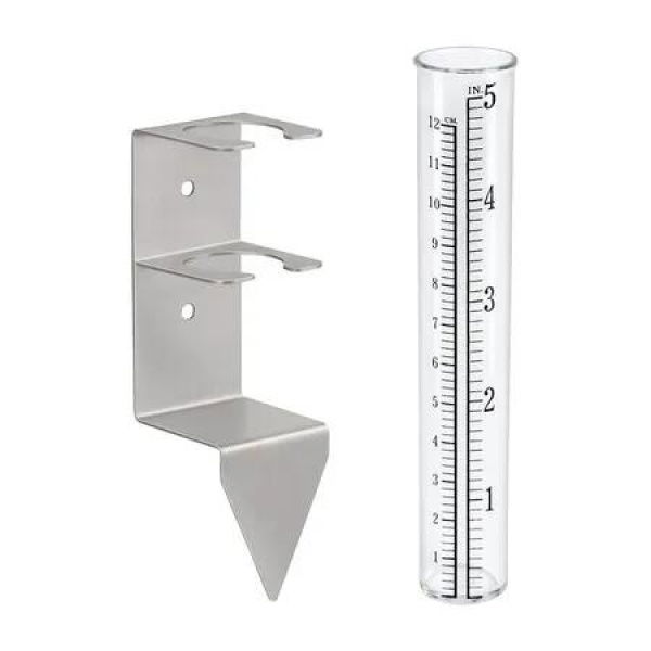 5 Inch Capacity Rain Gauge Outdoors Best Rated, Rain Gauge Small Freeze Proof Plastic Rain Gauge for Yard Garden