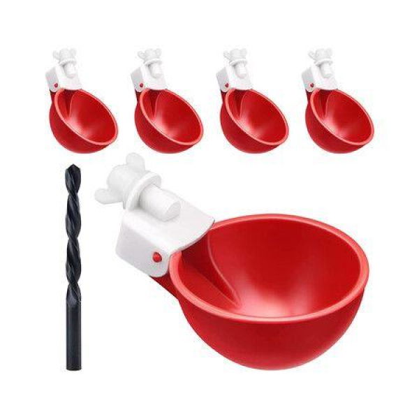 5-Pack Automatic Chicken Water Feeders With Saw For Buckets Boxes Poultry Drinkers For Chickens Duck Goose Turkey Or Bunny