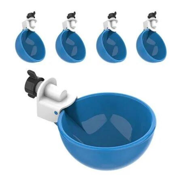 5-Pack Easy-to-install Auto Chicken Water Cups for Poultry - Suitable for Chickens, Ducks, Geese, Turkeys, and Bunnies