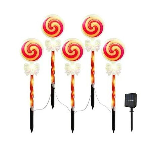 5 Pack LED Christmas Solar Power Ground Stake Outdoor Supply Waterproof Solar IP65 Christmas