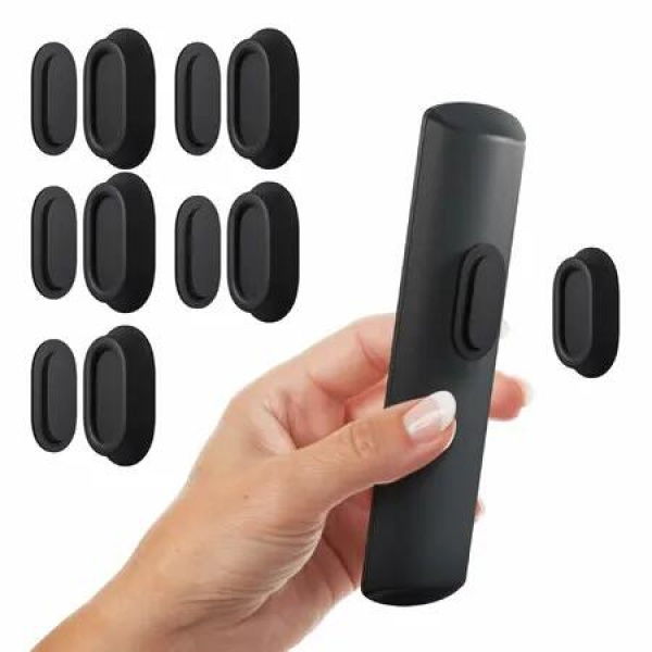 5 Pack Magnetic Remote Control Holder Wall Mount,Upgraded Silicone Organizer Strong Adhesive TV Remote Charger Holder Caddy Back of TV (Black)