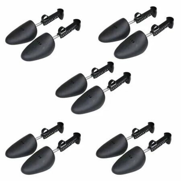 5 Pairs Practical Adjustable Length Men Shoe Tree Shoe Stretcher Boot Holder Shaper Support (Black Color)