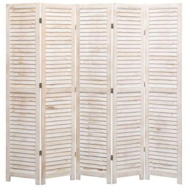 5-Panel Room Divider 175x165 Cm Wood