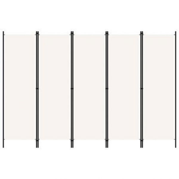 5-Panel Room Divider White 250x180 Cm