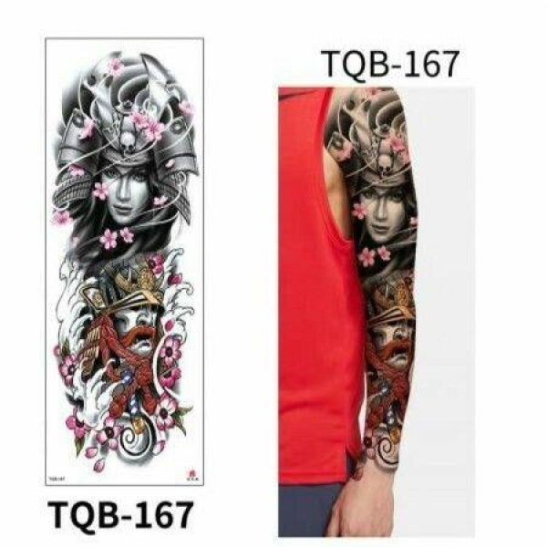 5 Sheets Temporary Tattoos Black Full Arm Tattoo WATERPROOF STICKERS