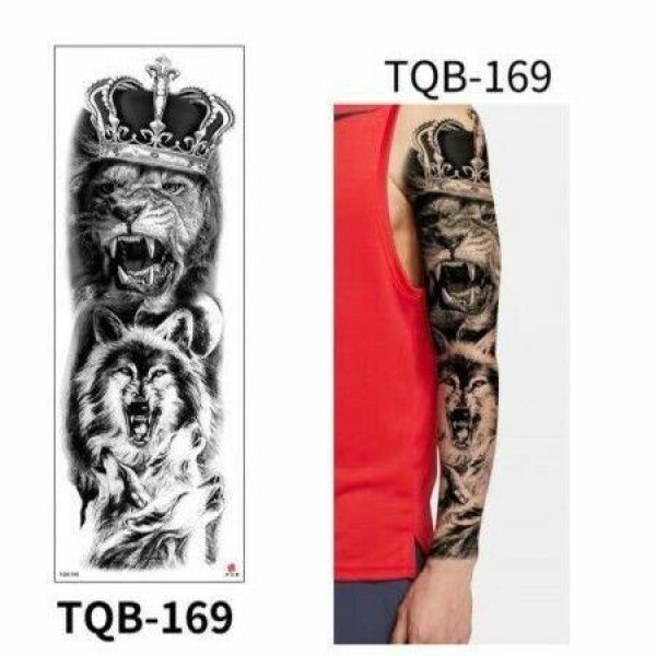 5 Sheets Temporary Tattoos Black Full Arm Tattoo WATERPROOF STICKERS