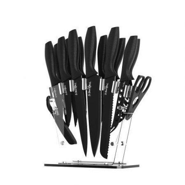 5-Star Chef 17PCS Kitchen Knife Set Stainless Steel Non-stick With Sharpener