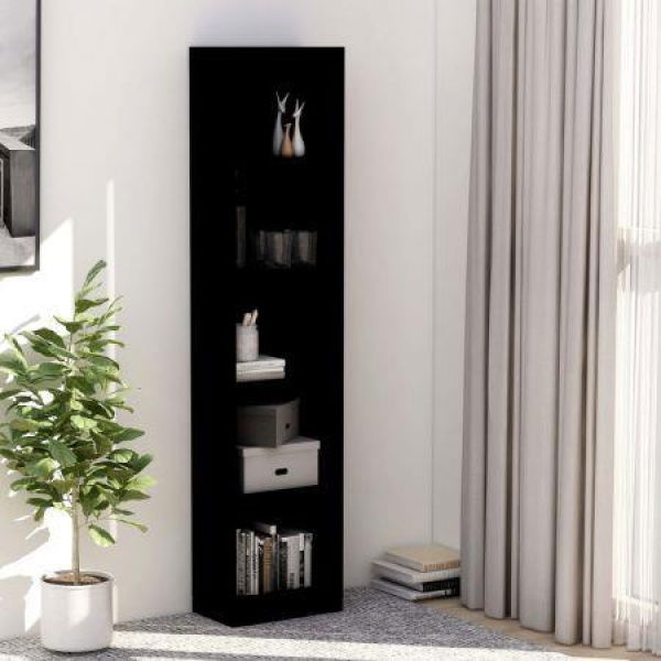 5-Tier Book Cabinet Black 40x24x175 Cm Chipboard