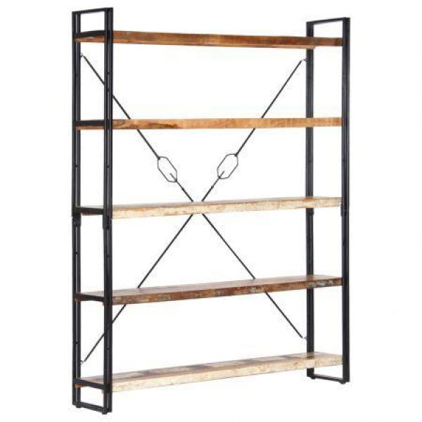 5-Tier Bookcase 140x30x180 Cm Solid Reclaimed Wood