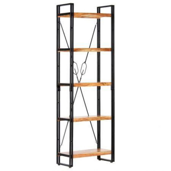 5-Tier Bookcase 60x30x180 cm Solid Acacia Wood