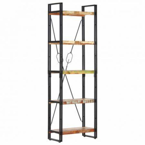 5-Tier Bookcase 60x30x180 Cm Solid Reclaimed Wood