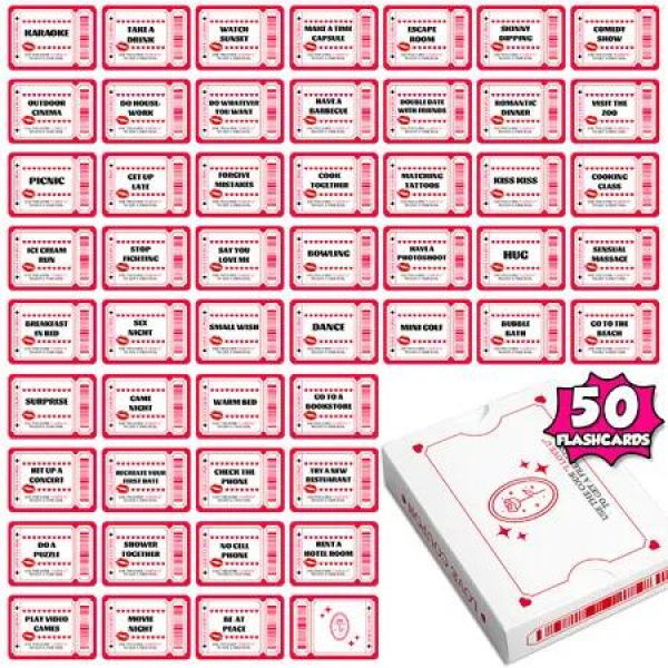 50 Couples Conversation Cards,Dating Card Game for Couples,Enjoy Better Relationships and Deeper Intimacy,Date Night,Valentine Card Games