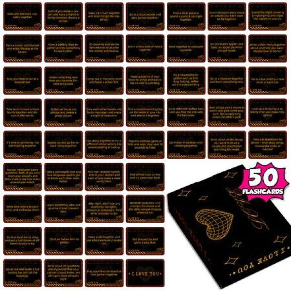 50 Couples Conversation Cards,Dating Card Game for Couples,Enjoy Better Relationships and Deeper Intimacy,Date Night,Valentine Card Games