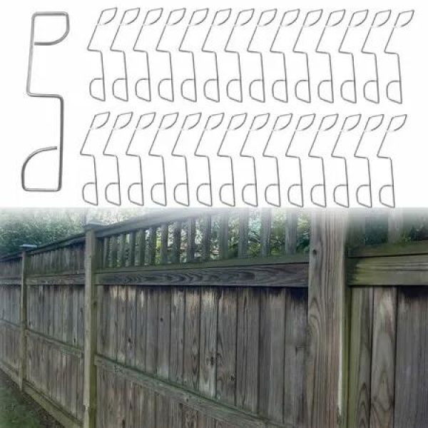 50 Pcs Fence Panel Clips,Stainless Steel Fence Wedges Grips,Garden Fence Clamps to Stop Rattling & Banging,Wind Protector Mounting Clips