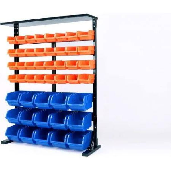 50-Piece Bin Wall Mounted Parts and Tool Storage Rack Organizer Rackè½for Workshop Tools