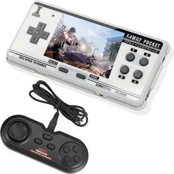 5000 Games Handheld Console Retro Classic Games With Handle Support 2 Players WHITE