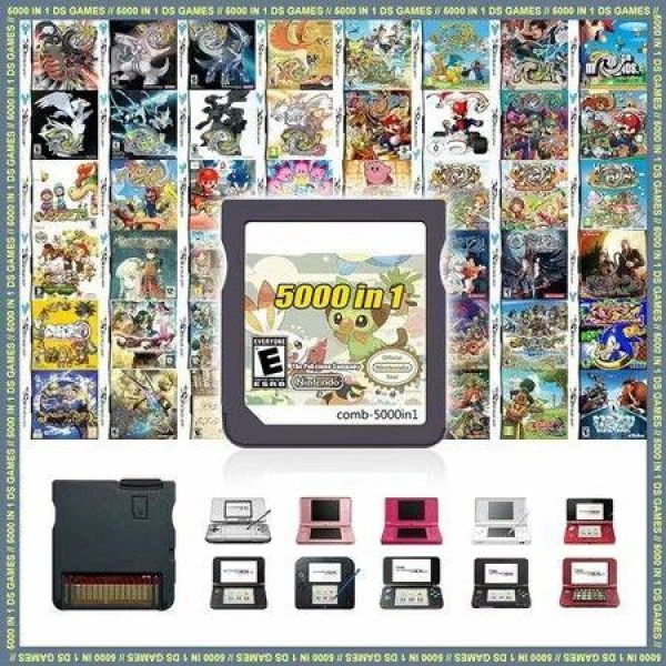 5000 in 1 ds games, Contains 5000 Games, Super Combination Game Card,Retro Classic DS Games, Suitable for NDS,NDSi,3DS,New,DS,2DS