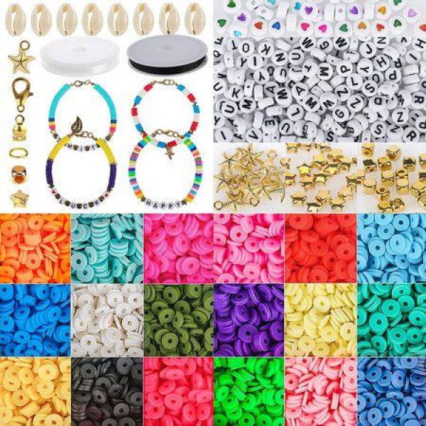 5000 Pcs Clay Letter Beads For Bracelets Necklace Making Kit