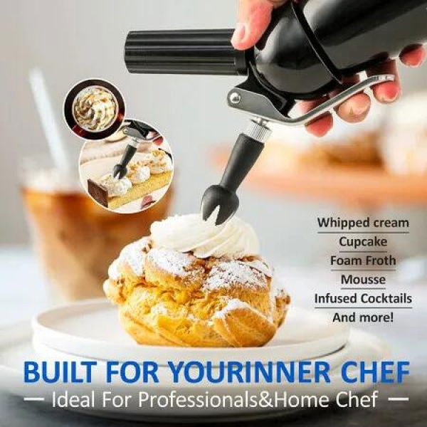 500ml Cream Foam Gun Cake Piping Gun Professional Whipped Cream Maker Siphon Squeeze Bottle Dessert Tool Cream Whippers Kitchen