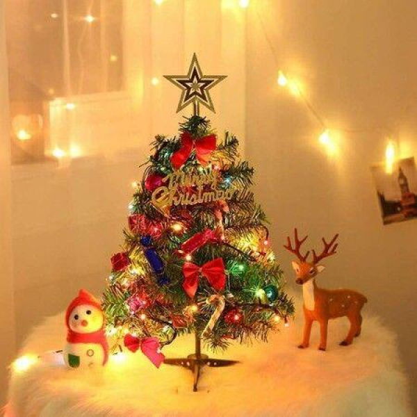 50cm Artificial Christmas Tree Mini Christmas Tree With Fairy Lights And Decorations