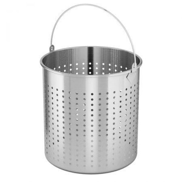 50L 18/10 Stainless Steel Perforated Stockpot Basket Pasta Strainer With Handle.