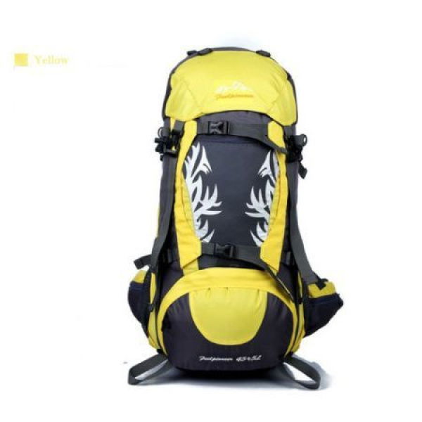 50L Outdoor Backpack Climbing Trekking Bag Travel Rucksack Holiday Bag Yellow