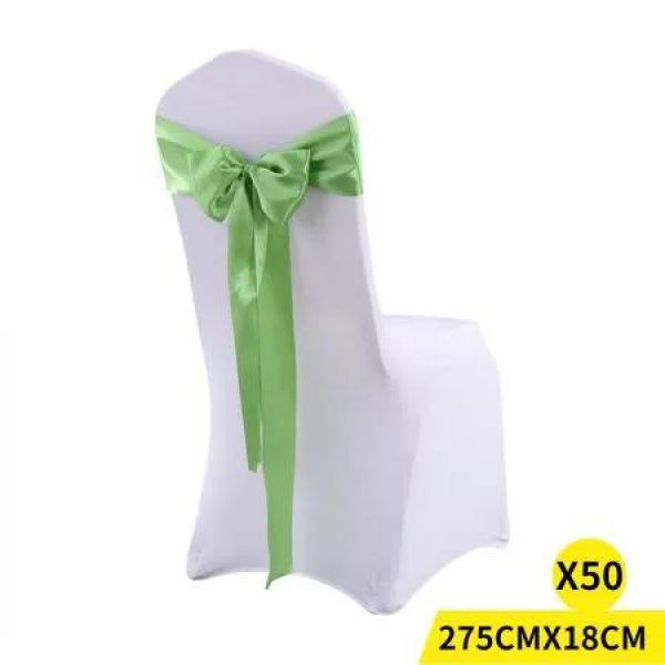 50x Satin Chair Sashes Cloth Cover Wedding Party Event Decoration Table Runner