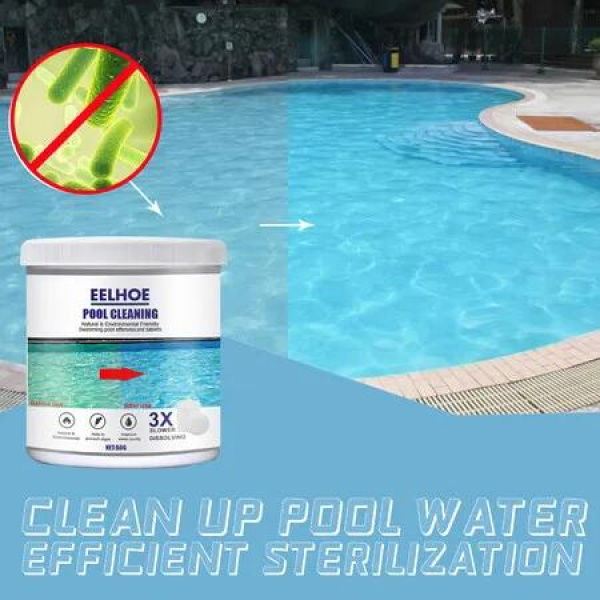 50x Slower Dissolving Pool cleaning Tablets Chlorinating Sanitize Pool Weekly for Clear and Clean Water