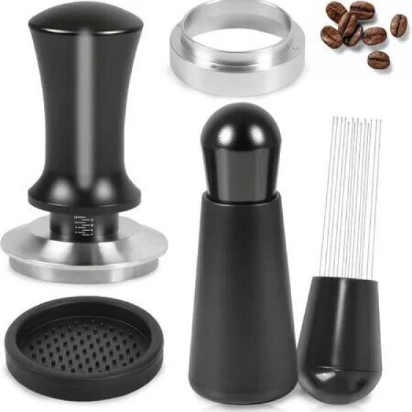 51MM Espresso Accessory Kit,Includes Spring-Loaded Calibrated Tamper,WDT Tool,Dosing Funnel,Fits 51MM Espresso Machines And Portafilters.