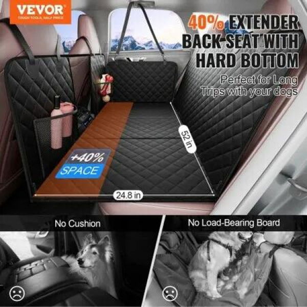 52 x 24.8 in Dog Car Seat Cover for Back Seat Waterproof 600D for Cars