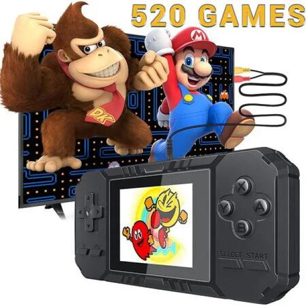 520 Classic Games Retro Mini Game Console with 3' Screen, Perfect Gift for All Ages