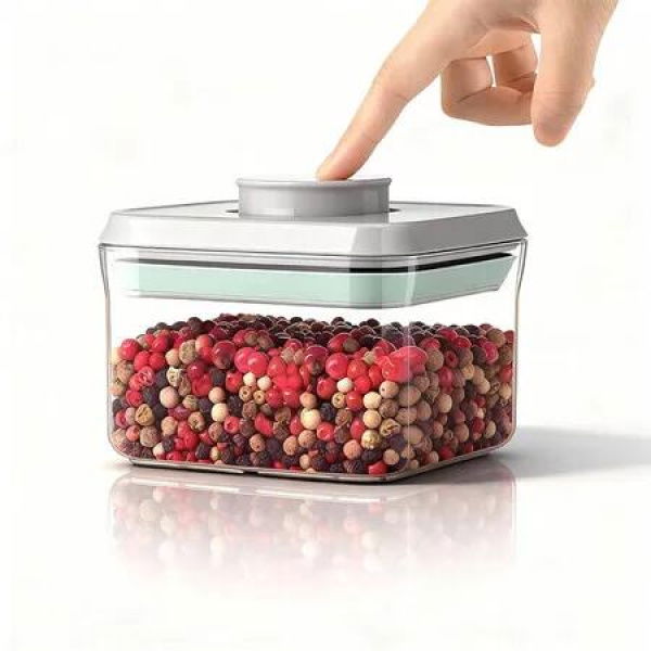 520ML Rectangle Airtight Food Storage Container with Pop Lid, Rice Flour Pasta & Snack Container, Stackable & Durable Kitchen Pantry Organizer