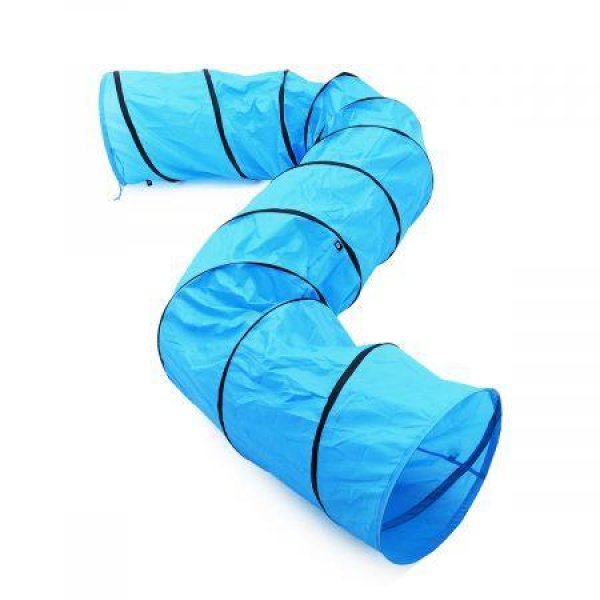 5.5M Shape Adjustable Dog Agility Training Tunnel Waterproof Foldable With Handy Carrying Case.