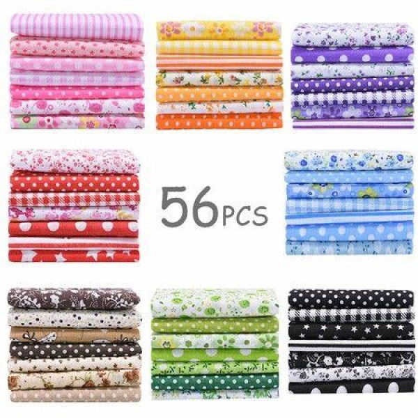 56pcs 25cm X 25cm Top Cotton Craft Fabric Bundle Squares Patchwork DIY Sewing Scrapbooking Quilting Dot Pattern