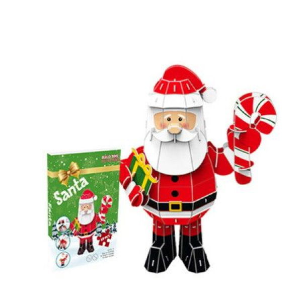 59 Pcs 3D Puzzle Santa Claus Building Model Kit Christmas Decor Gifts. Assembled Size: 27x18x35.5cm.