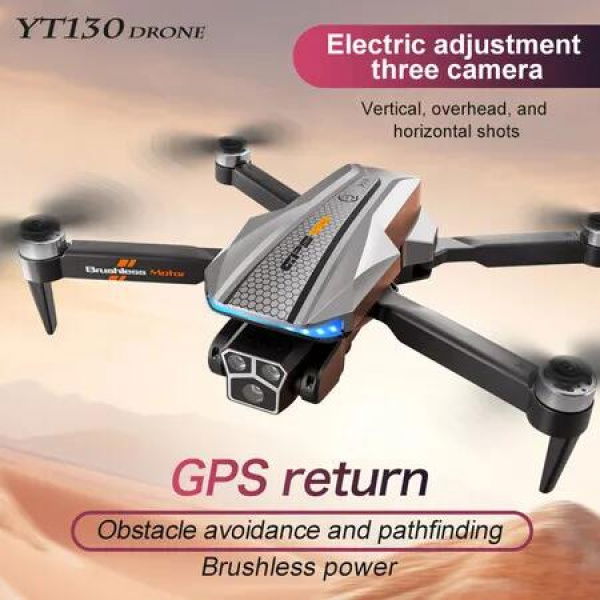 5G Drone GPS Brushless Three-Camera Aerial Photography Optical Flow Positioning Four-Sided Obstacle Avoidance 2 Batteries Long Flight Time