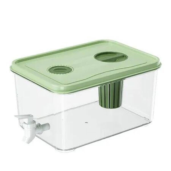 5L Green Large Capacity Refrigerator Cold Water Dispenser With Faucet Filter Fruit Tea Juice Beverage Container Household Ice Water Pitcher