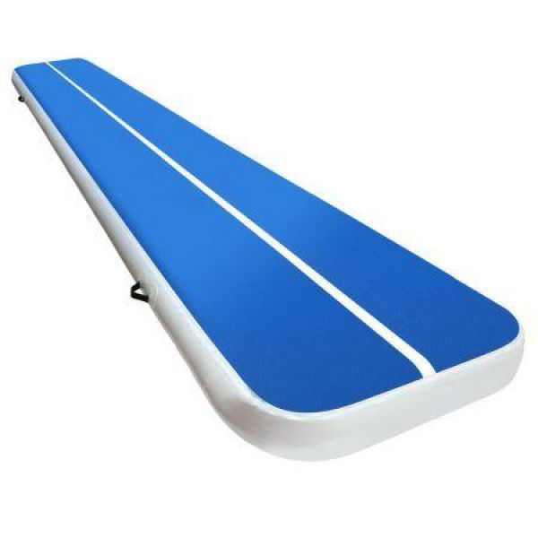 5m X 1m Inflatable Air Track Mat 20cm Thick Gymnastic Tumbling Blue And White