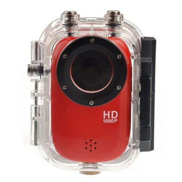 5MP CMOS 1080P HD 140-degree 30m Waterproof Sports Cycling Diving DVR With HDMI / TF - Red.