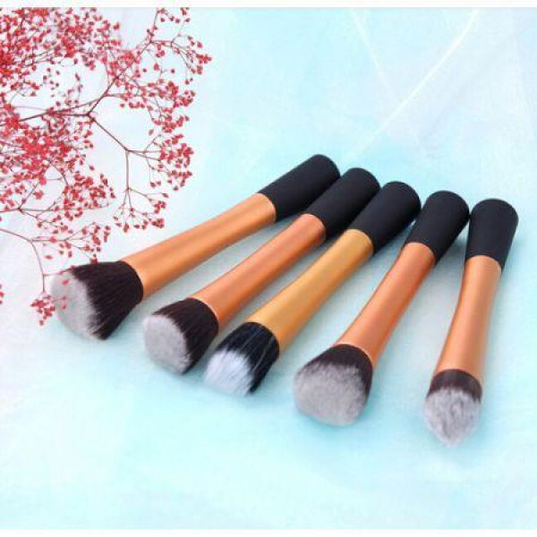 5PCS Makeup Brush Set Cosmetic Brush Face Blusher Foundation Tool Golden