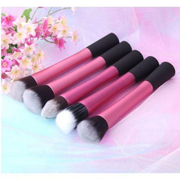 5PCS Makeup Brush Set Cosmetic Brush Face Blusher Foundation Tool Rose