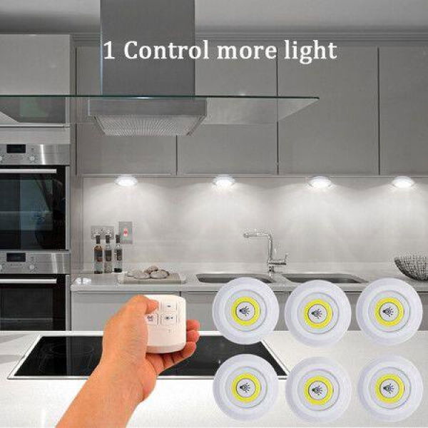 5pcs Smart Wireless Remote Control Dimmable Night Light Decorative Kitchen Closet Staircase Aisle Bathroom Lighting Mini LED Lights