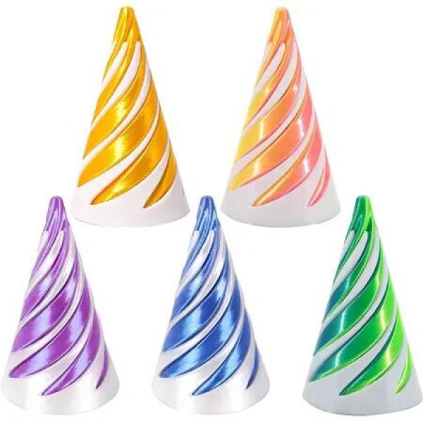 5Pcs Spiral Cone Toy, 3D Printed Spiral Cone Fidget Toy,Mini Vortex Thread Illusion Desktop Decor Souvenir Gift for Anxiety Relaxing