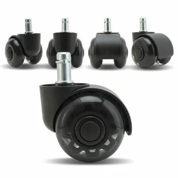 5X 2'' Twin Wheel Office Chair Casters - Slient Smooth, 11x22mm Stem