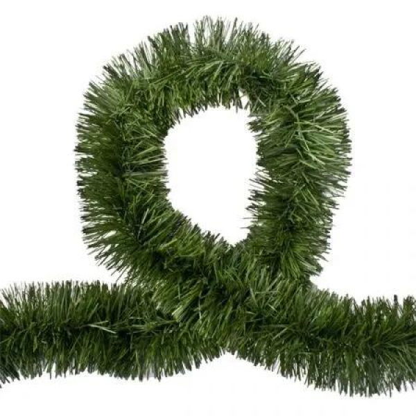 5x 2.5m Christmas Tinsel Xmas Garland Sparkly Snowflake Party Natural Home DèŒ…cor, Pine Green