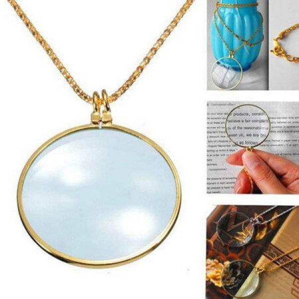 5X Magnification Magnifier Necklace Portable Pocket Reading Magnifier