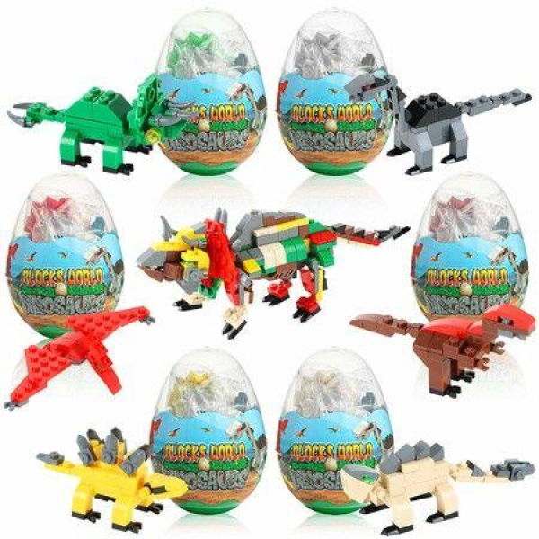 6 Easter Dinosaur Eggs Dino Eggs With Dinosaurs Building Blocks STEM Dinosaur Toys For Kids Surprise Easter Eggs Easter Basket