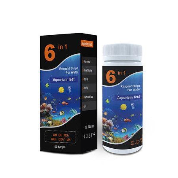 6 in 1 Aquarium Test Strips 50 Fish Testing Kit Freshwater Test Kit Aquarium Fish Tank for Freshwater