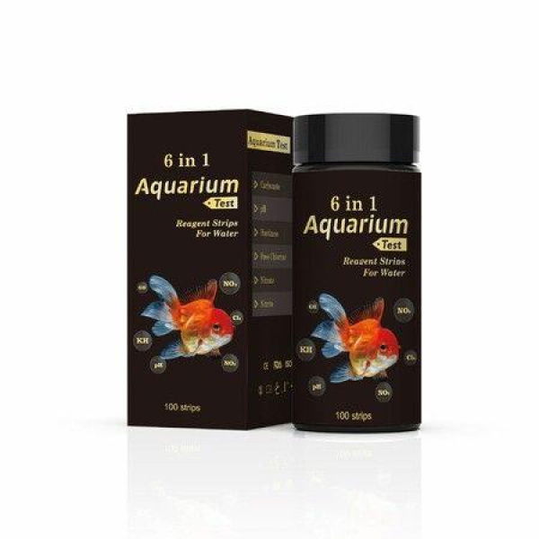 6 in 1 Aquarium Test Strips, 50 Strips Fish Tank Water Quality Test Freshwater Saltwater Test Kit